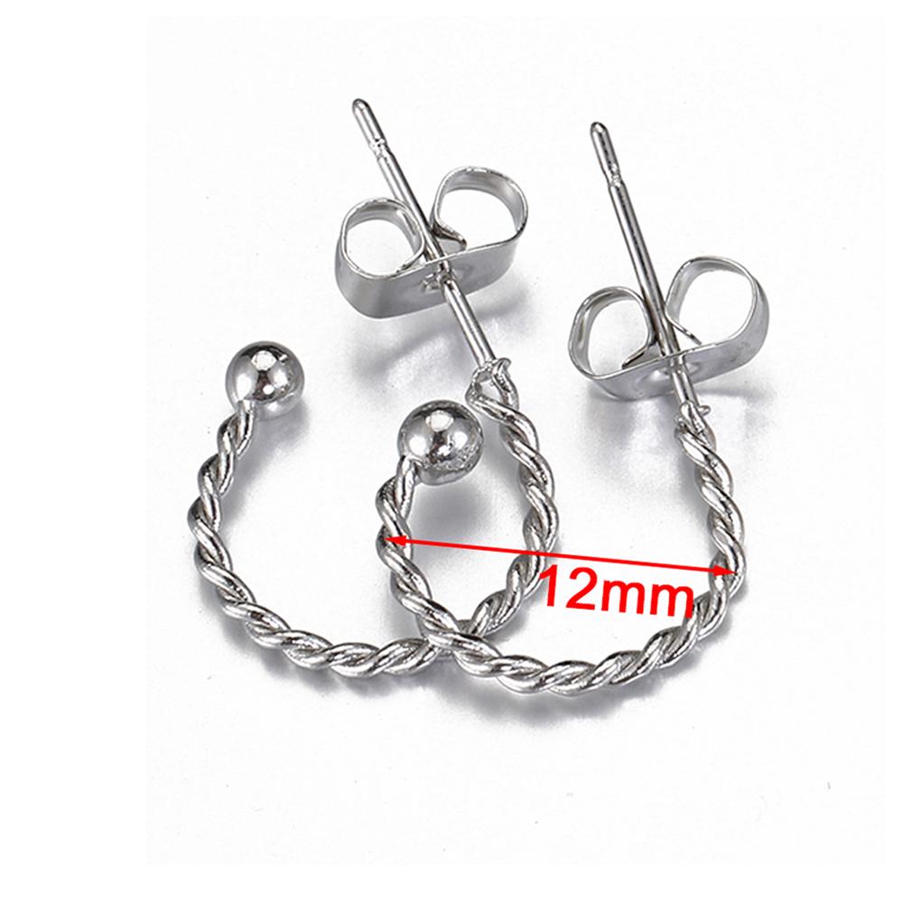 

10pcs Stainless Steel Gold Plated C Shape Huggie Earring Posts Anti-allergy Stud Earrings Components for DIY Women Jewelry Gifts