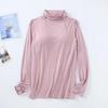Modal Padded High Neck Long Sleeve Slimming T-Shirt with Built-in Bra for Women - Autumn/Spring.
