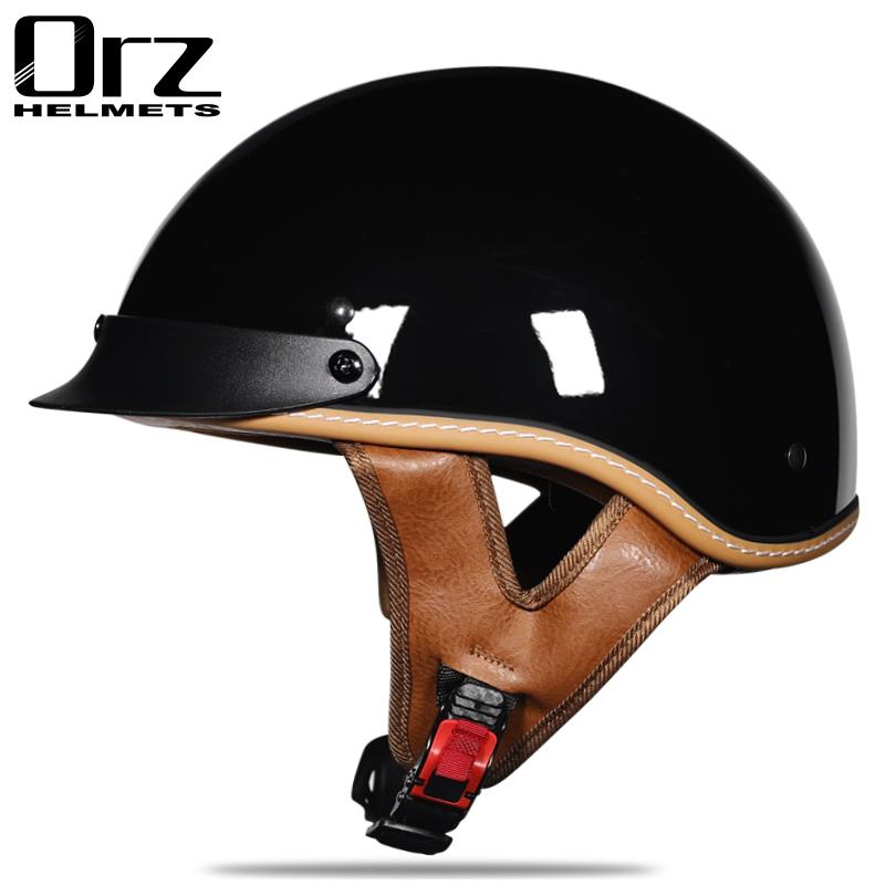Retro and Vintage Half Open Face DOT Approved Motorcycle Helmet for Man and Woman