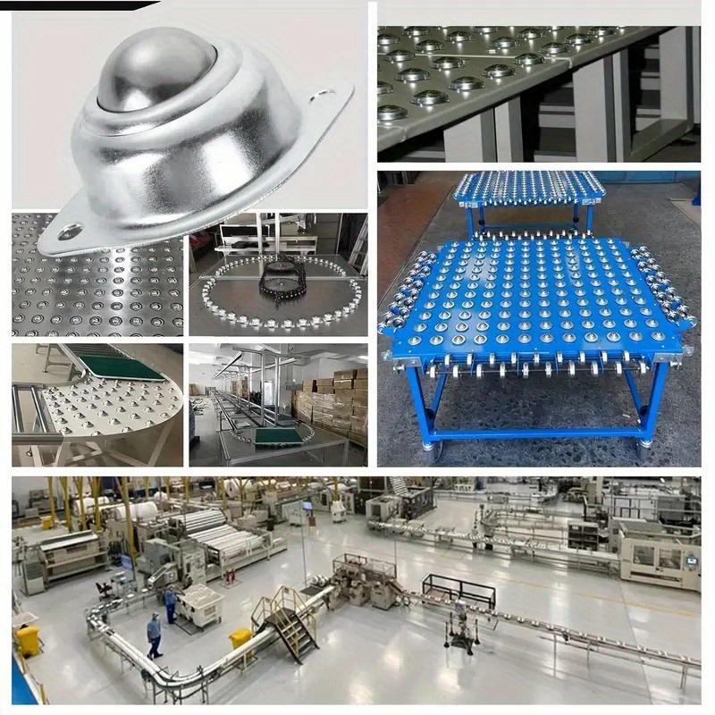 4pcs Ball Bearing, Full Carbon Steel Ball Heavy Load Capacity To Transmit Bearing Roller, Furniture, Machinery, Luggage Sliding Universal Foot Rollers