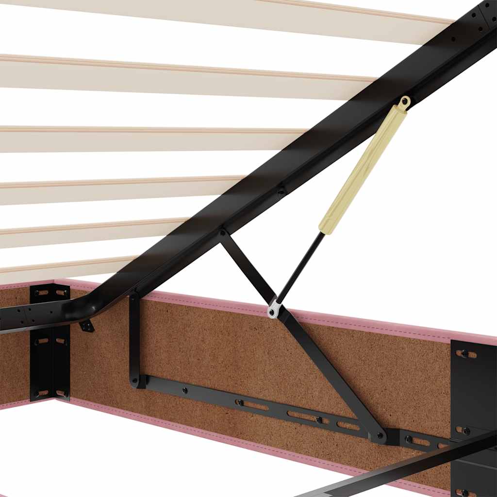 Ottoman Bed without Mattress Pink 120x200 cm Velvet