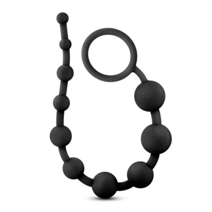 Anaalketting - Anal Adventures - Noir - Silicone - Confortable - Pour Adultes