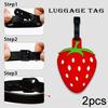 2 Stück Erdbeerform Kofferanhänger Kreativer Personalisierter Hängeanhänger Aufhänger Reise Bordkarte Neuer PVC Weicher Gummi Kofferanhänger