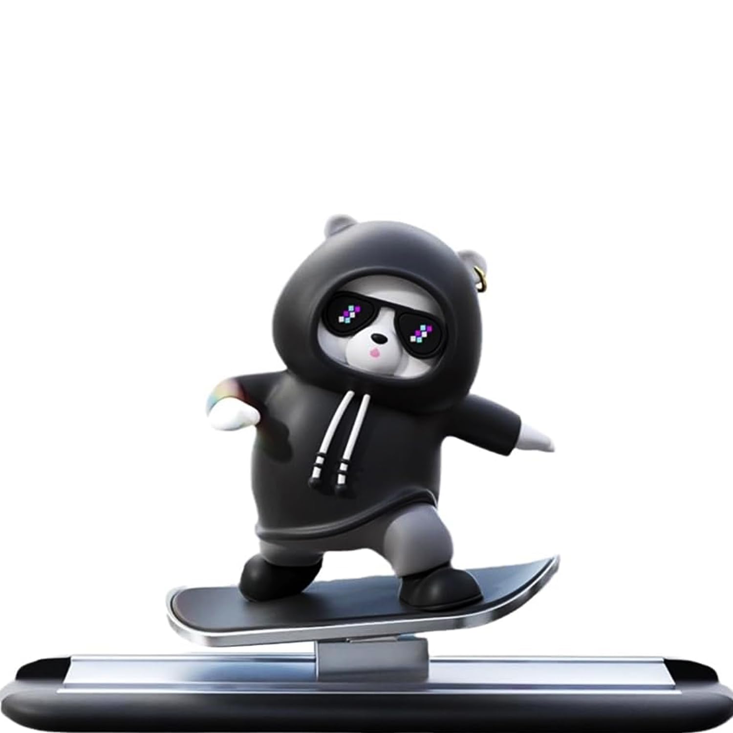 

Roczential Скейтборд Медведь Украшение на приборную панель, Скейтборд Медведь Автомобильное украшение | Декор приборной панели автомобиля | Small чёрный