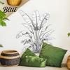 Grüne Blatt Wandaufkleber Tropische Pflanzenaufkleber PVC Wasserdichte Botanische Abziehbilder Nordisch