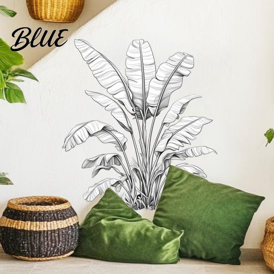 Grüne Blatt Wandaufkleber Tropische Pflanzenaufkleber PVC Wasserdichte Botanische Abziehbilder Nordisch