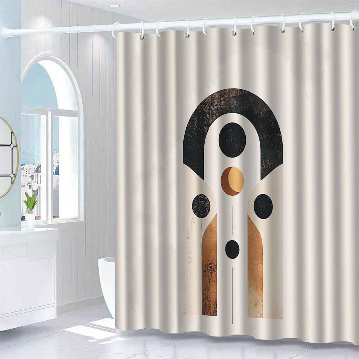 

1Pc Simple Line Pattern Shower Curtain With Hook, Bathroom Partition, Bathroom Accessories, Home Decoration W60H190(CM)-1 Pcs