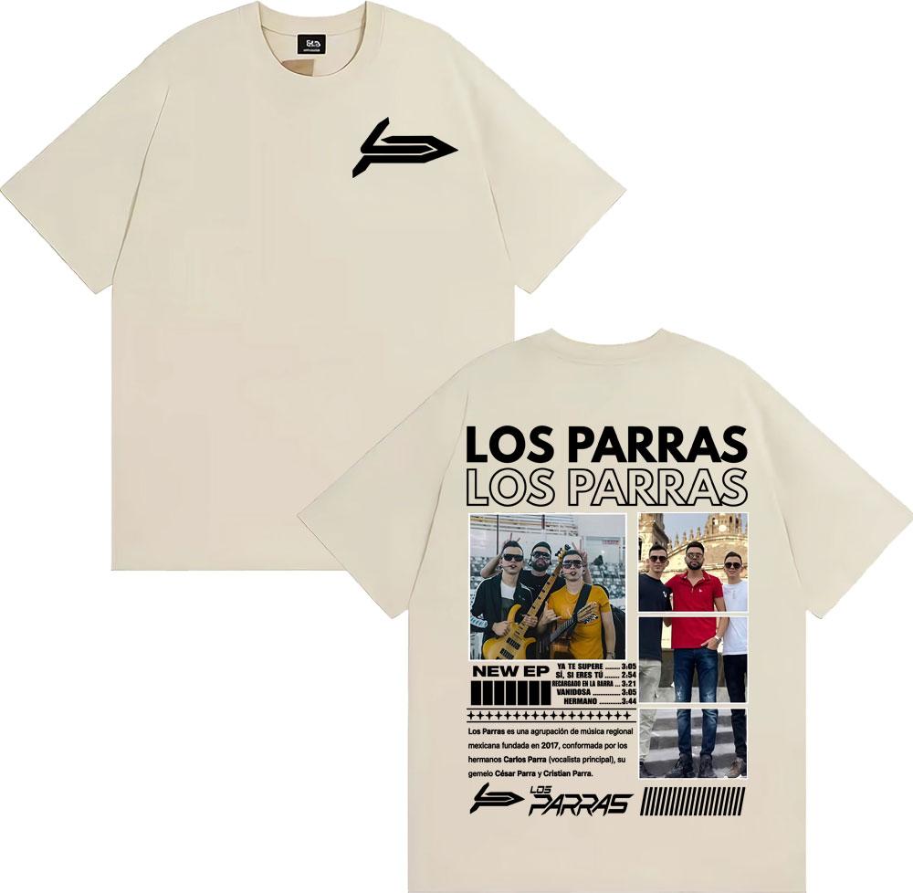 Rock Band Los Parras Tour 2025 Magliette Grafiche Unisex Moda Donna Hip Hop Streetwear T-shirt 100% Cotone T-shirt Larga Oversize