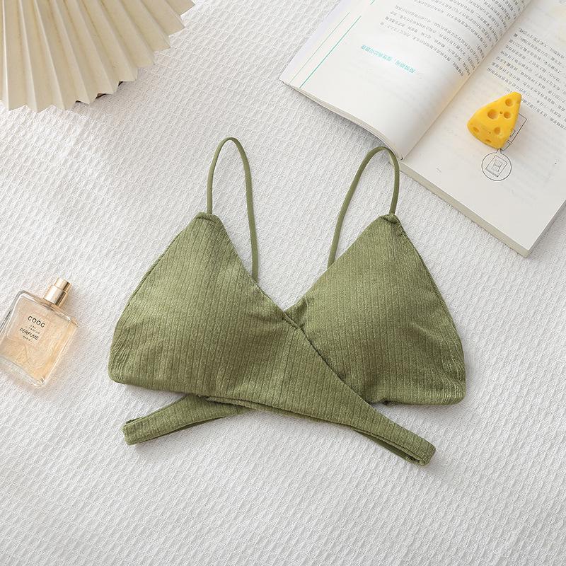 Cross-Back Spaghetti Strap Tube Top with Chest Pads - Sexy Strapless Hollow-Out Base Layer for Women
