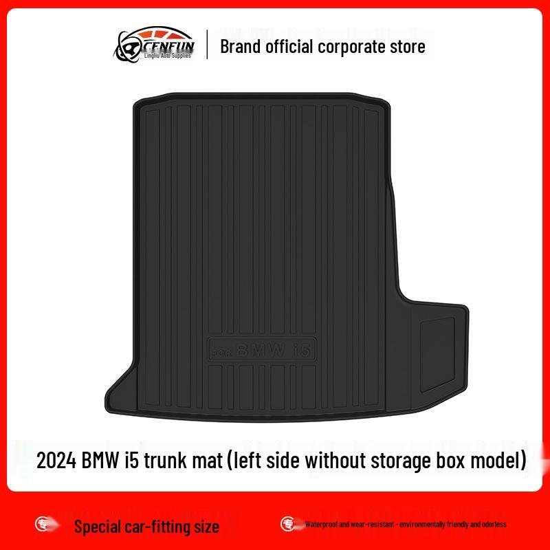 BMW I5 Eco-Friendly TPE Floor Mats & Trunk Mat - Odorless, Wear-Resistant, Waterproof, Carbon Fiber Pattern