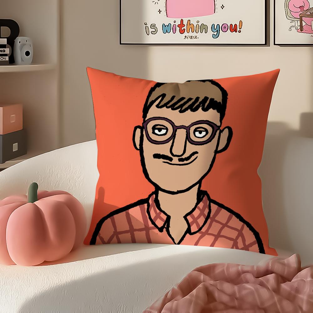 Fashion Art JJeanJullien Cushion Cover Pillowcase Short Plush Invisible Zipper Room Sofa Cushion Cover