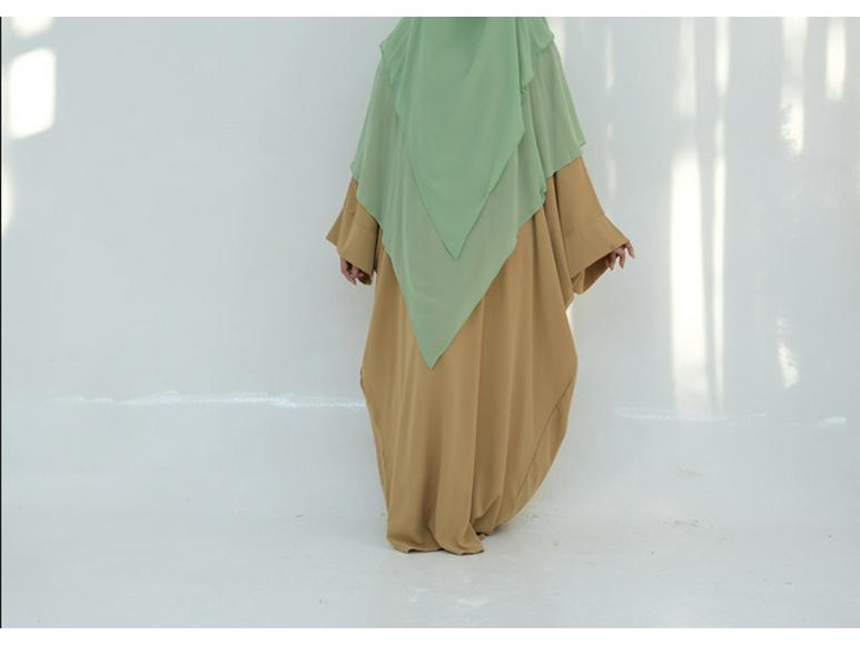 2025 Loriya Double Layer Ruffle Big Swing Middle East Solid Color Headscarf HJ927