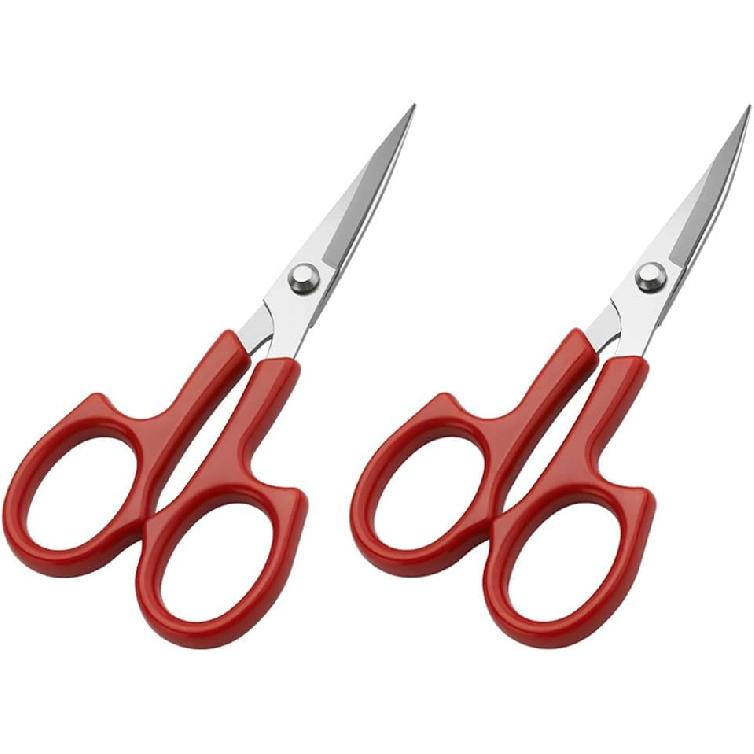 2pcs Stainless Steel Grooming Scissors - Women Eyebrow Trimmer & Mustache/Nose Hair Clipper | Portable Nail Trimming Tool for Home, Salon & Makeup