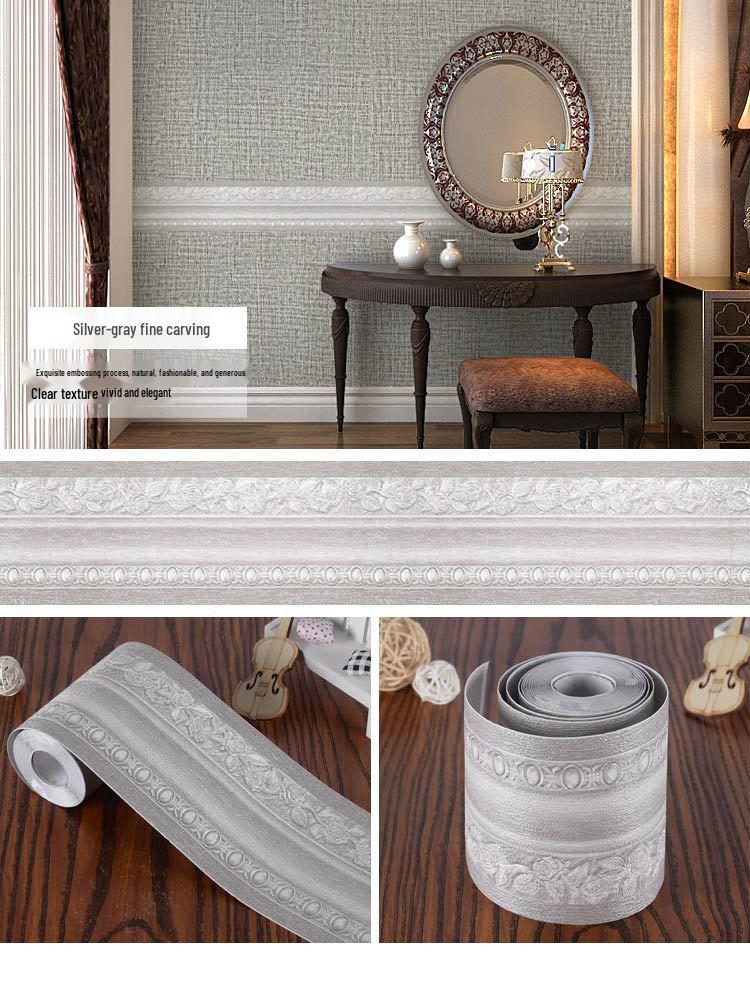 Plintă Decorativă Impermeabilă din PVC și Autocolante de Perete pentru Casă