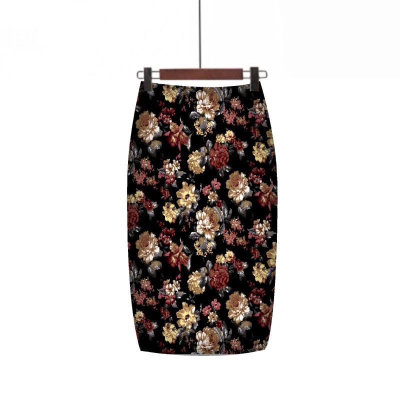 

Digital Print Women s Pencil Skirt - Hip-Hugging, Half-Length XXL