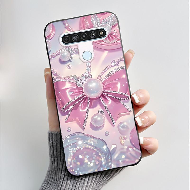 Printing Pattern Case For LG Q61 / LG K61 / LG Q70 Cover Fundas Soft Silicone Black Shell Cute Flower Cartoon Casing Coque Capa