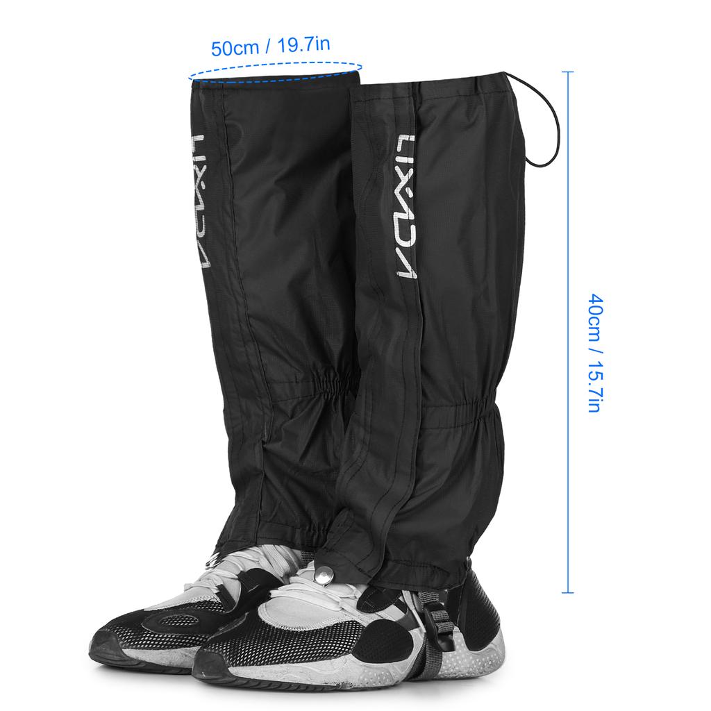 Lixada One Pair of Gaiters Outdoor Unisex Zippered Closure Wear and Water Resistant Cloth Gaiters Leggings Cover for