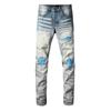 Mens Distressed Straight Fit Denim Jeans Vintage Washed Cotton Blend Fall Casual Streetwear