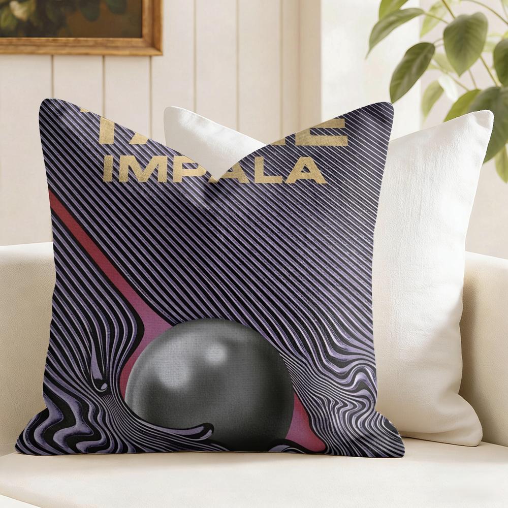 Band TTame IImpala Cushion Cover Eco Linen Pillow Case DoubleSided Print Breathable Durable Zipper Home Decor Gift
