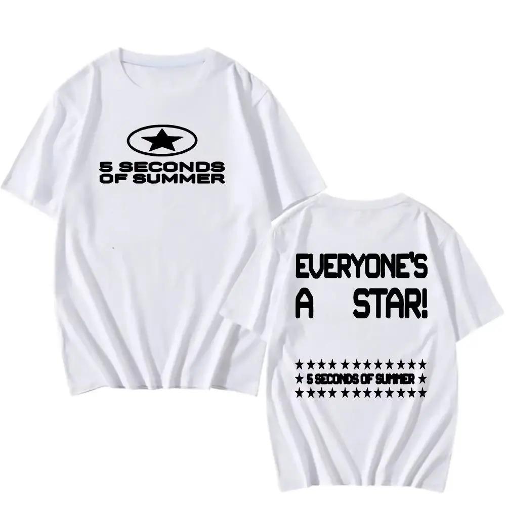 5 Seconds of Summer "Everyone's a Star!" Black Cotton Unisex Casual Graphic Women And Men T-shirt