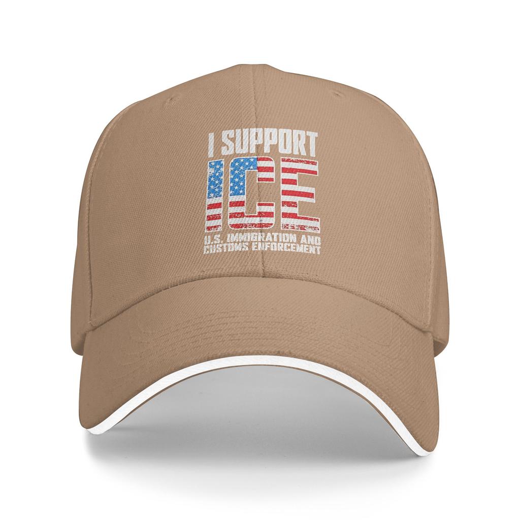 I Support ICE Us Immigration and Customs Enforcement Flag Baseball Cap Casual Hip Hop Hats Summer Men Skate Baseball Caps