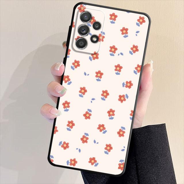 Blumen Handyhülle für Samsung Galaxy A33 A21s A52 A32 A23 A72 A22 A71 A31 A51 A53 A13 A91 A42 A52s A73 A11 Rückseite Silikonhülle