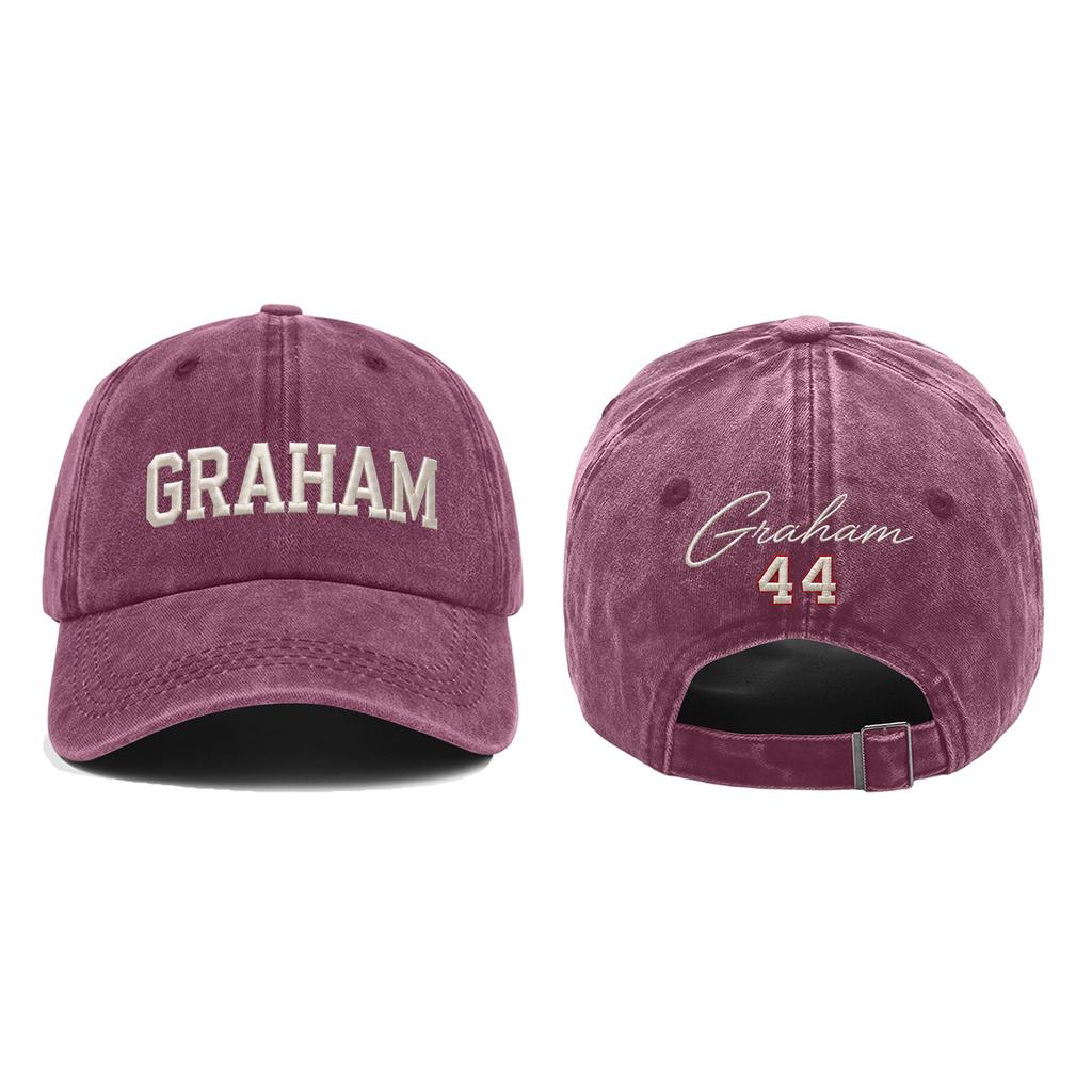 Washed Cotton Baseball Cap Vintage Soft Top Adjustable Strapback Hat Embroidered Lettering Distressed Look Classic Design