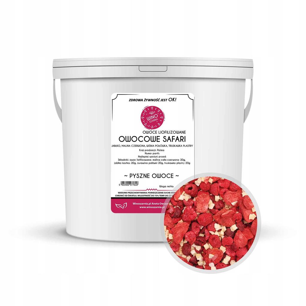 Fruity Safari Freeze-dried Mix Apple Raspberry Strawberry Cherry 80 Bucket