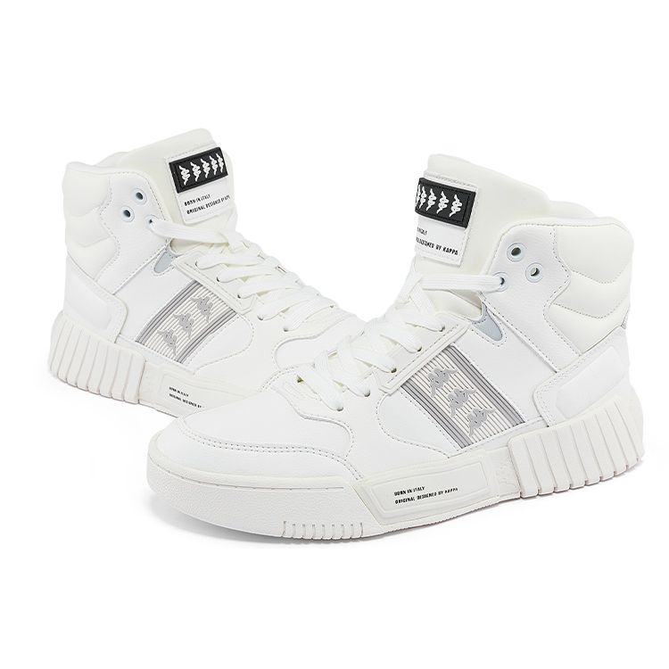 Kappa Lightweight Durable High-Top Skate Shoes Unisex Sneaker White Gray K0BZ5CC34-012