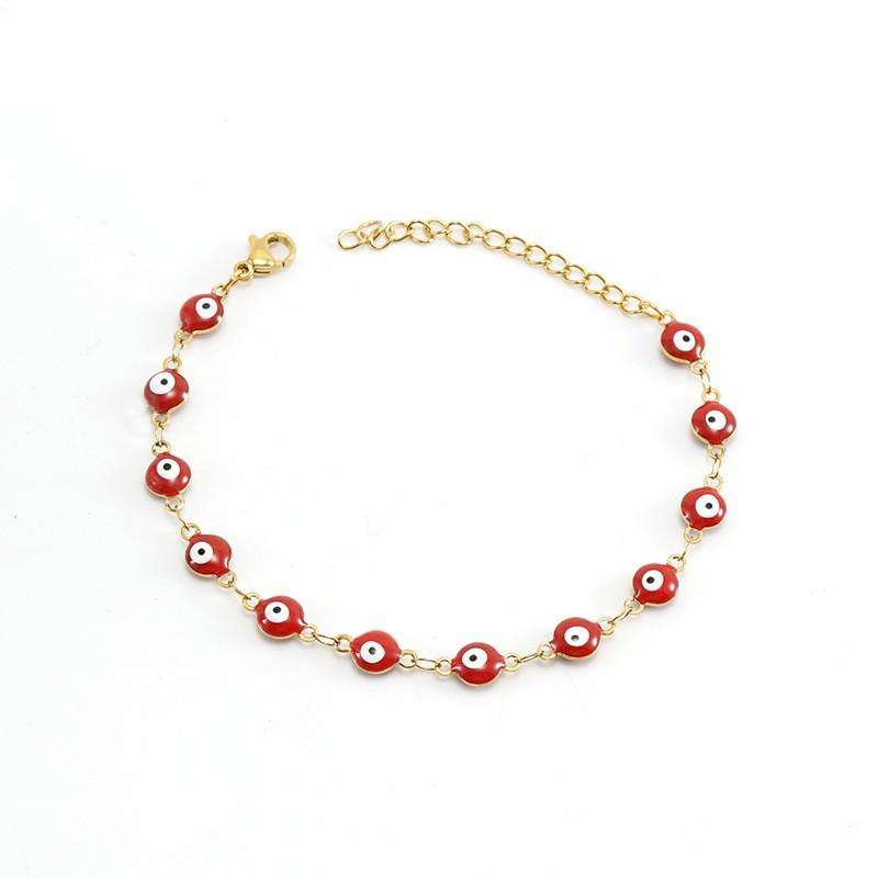 18K Stainless Steel Evil Eye Spliced Women's Bracelet - European & American Style