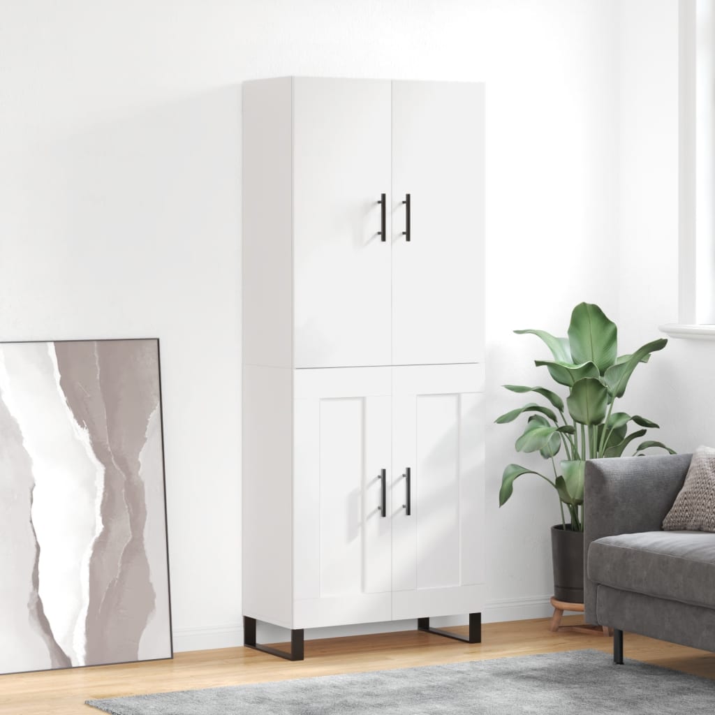 Highboard White 69.5 x 34 x 180 cm Particleboard