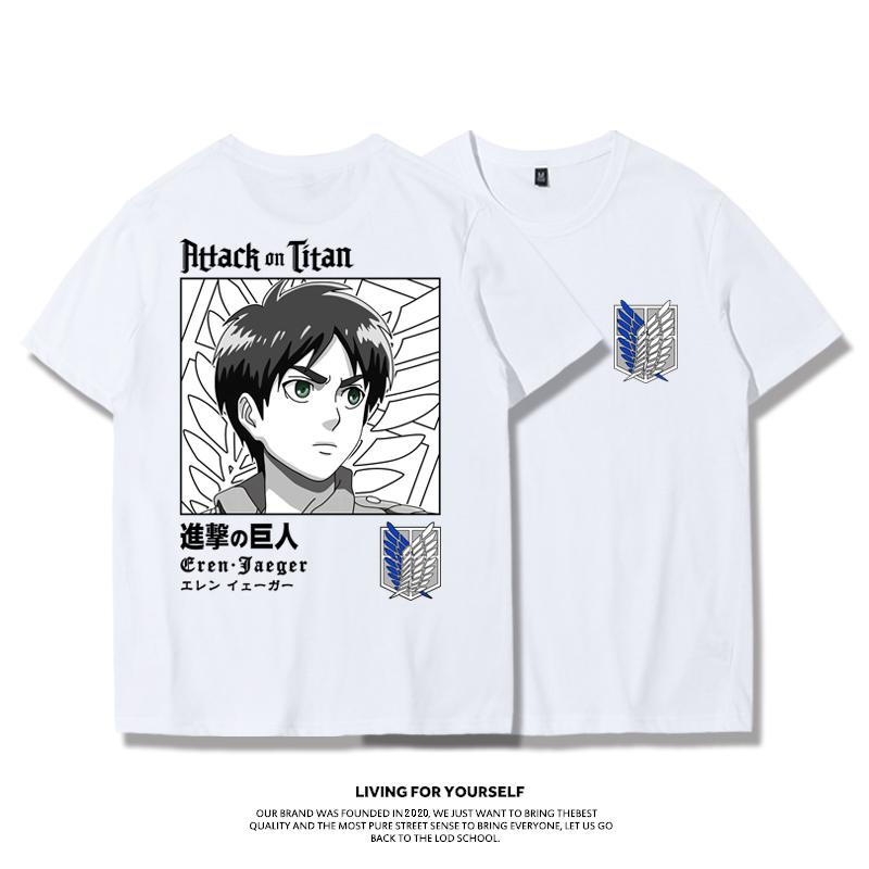 Attack Giant T-shirt Wings of Freedom Alan Mikasa Livel Soldier Anime 100% Cotton Short Sleeve Men's Fashion