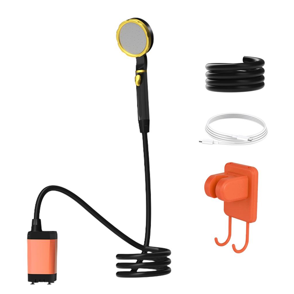 Przenośny Prysznic Elektryczny Prysznic Kempingowy z Pełnym Cyfrowym Wyświetlaczem Temperatury Pozostałego Akumulatora 2 Mo