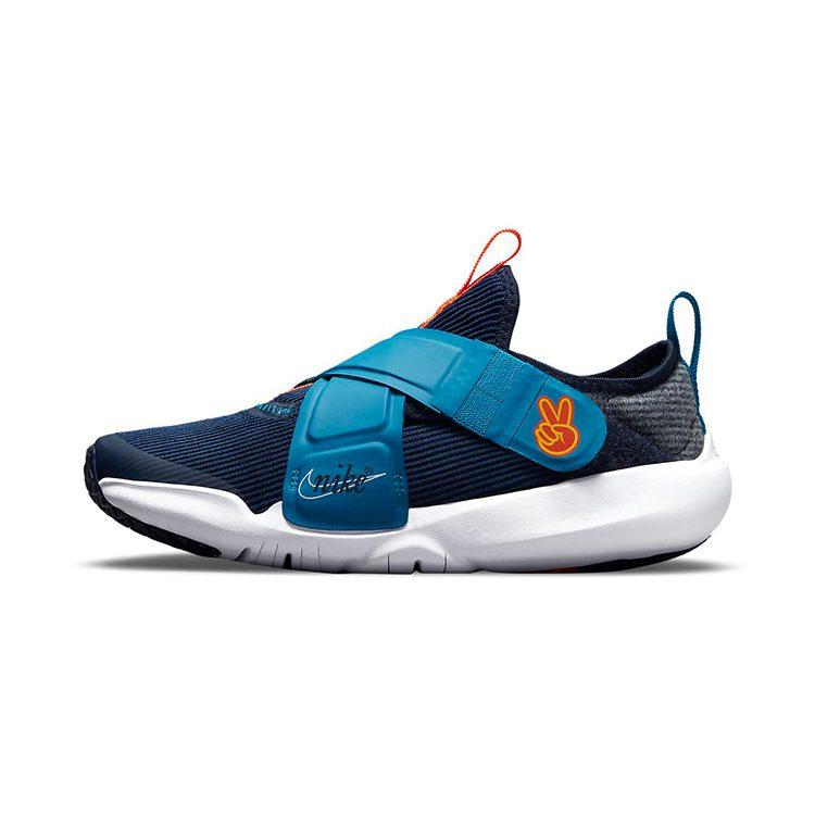 Nike Flex Advance SE Hook and loop Low top Running Shoes Blue Orange Children Aged 3 7 Years Old DC5562-400