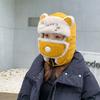 Letter Cat Happy Paw Pattern Ear Protectors Plush Cap Outdoor Warmth Thickened