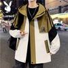 Men's Spring and Autumn Hooded Colorblock Casual Jacket