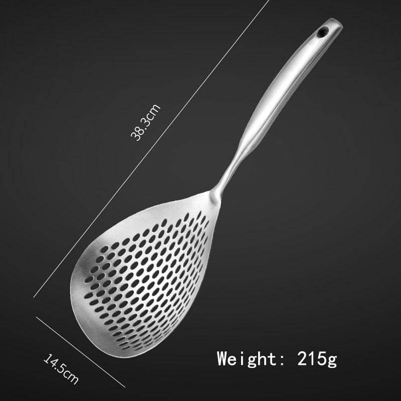 304 Stainless Steel Slotted Spoon With Comfortable Handle Kitchen Skimming Spoon Used For Draining And Frying