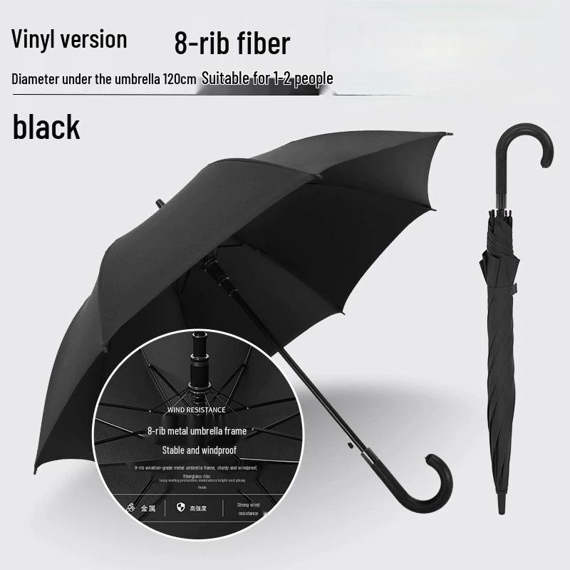 Long Handle 8-Rib Golf Umbrella - Automatic, Straight Handle, UV Protection, Rainproof for Sun and Rain