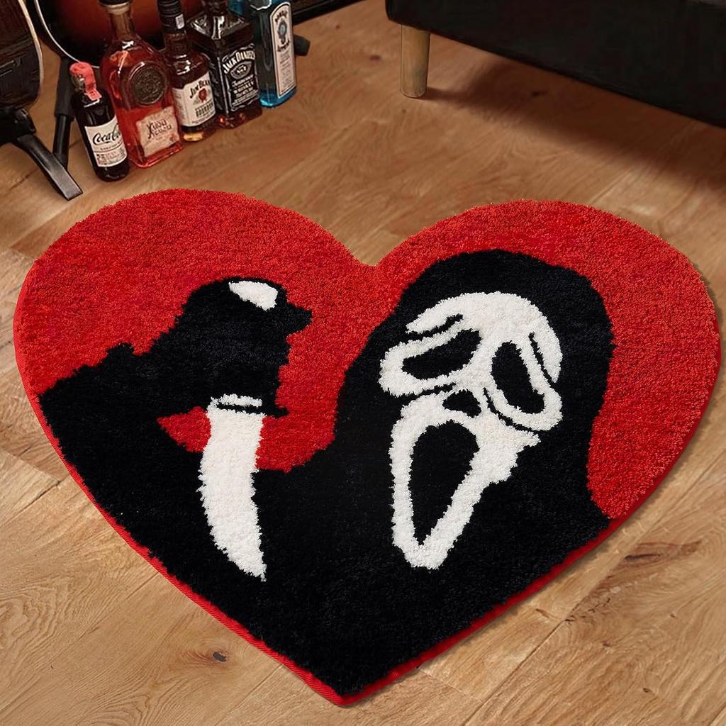 Halloween Cartoon Faux Cashmere Carpet Water-Absorbing Bathroom Non-Slip Mat For Home Decoration