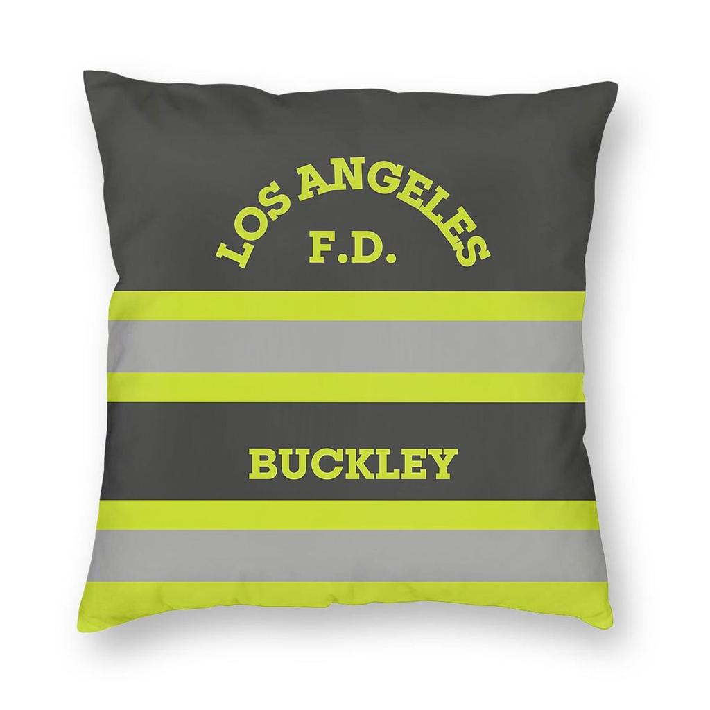 Buckley Los Angeles F.D. 9-1-1 Square Pillowcase Polyester Linen Velvet Creative Zip Decor Home Cushion Cover