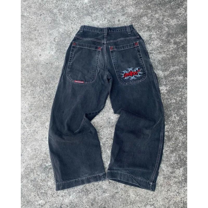 Mens Straight Fit Hip Hop Denim Jeans - High Waist Slightly Stretchy Water Washed Multi-Pocket Casual Pants Youth