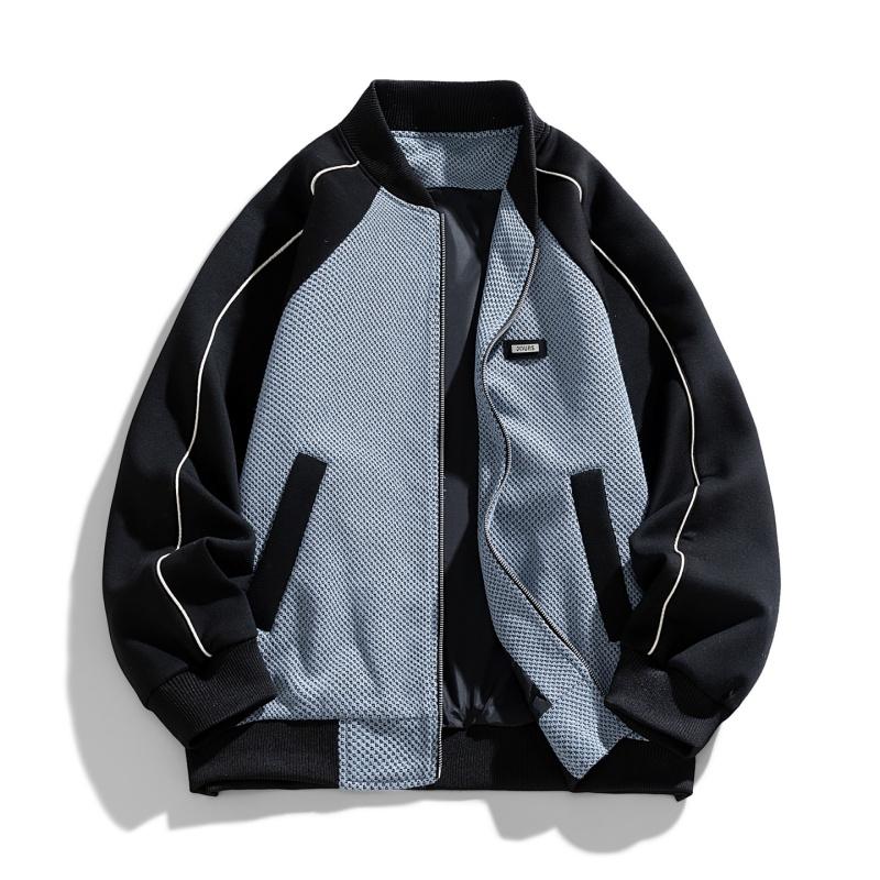

Splicing Jacket Men s Plus Size Sports Loose Jacket Casual Top M