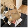 Niche design pleated bucket bag women's new trendy simple casual messenger bag vegetable basket bag