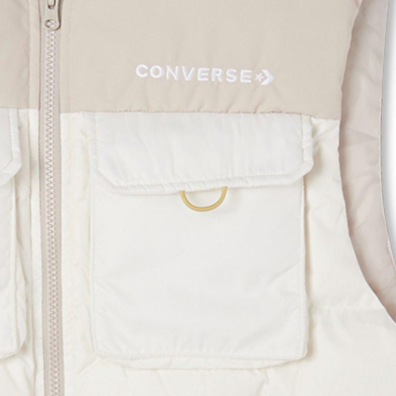 Converse Down Vests Men's White Stand Collar Moderate Workwear 10021979-A02