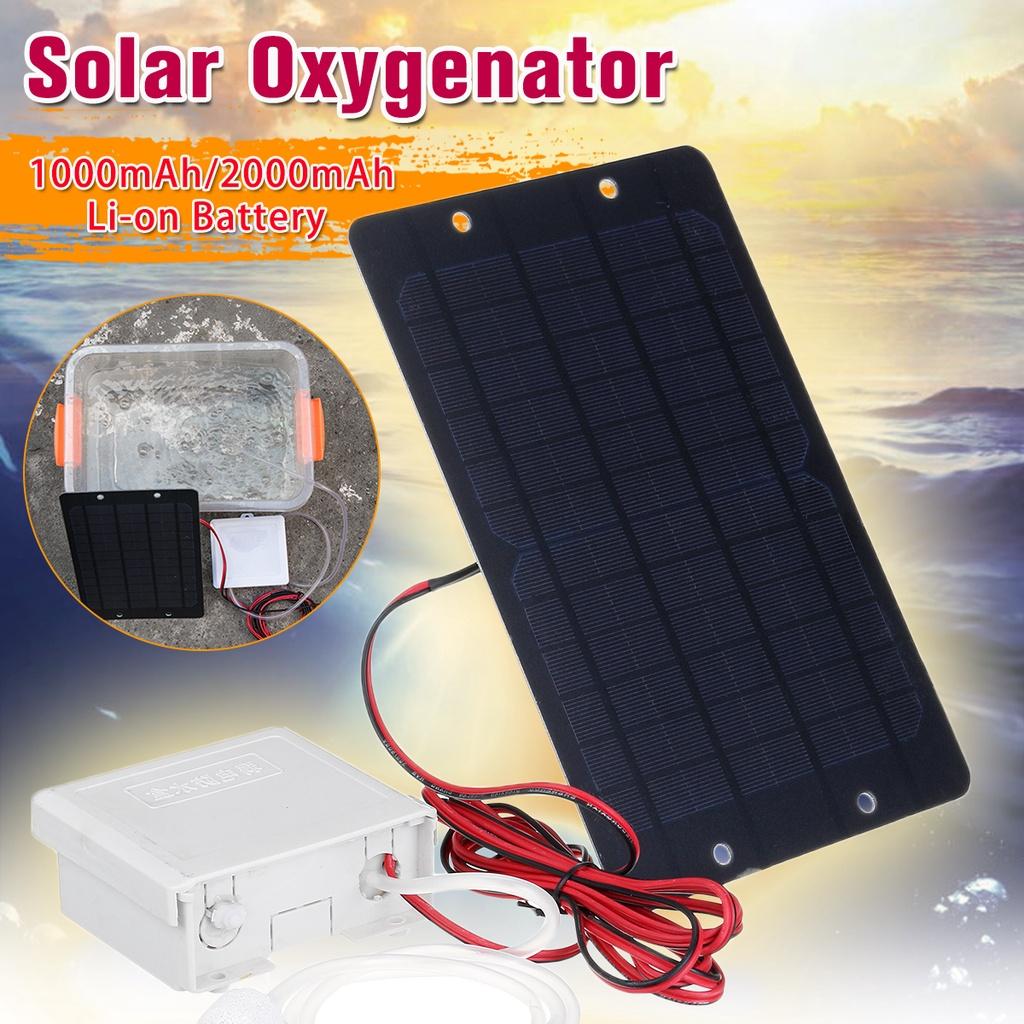5W Air Pump Solar Power Oxygenator Water Oxygen Pump with Oxygen Pipe Air Bubble Stone Fish Tank Oxygenator  Aquarium Pond Oxygen Aerator