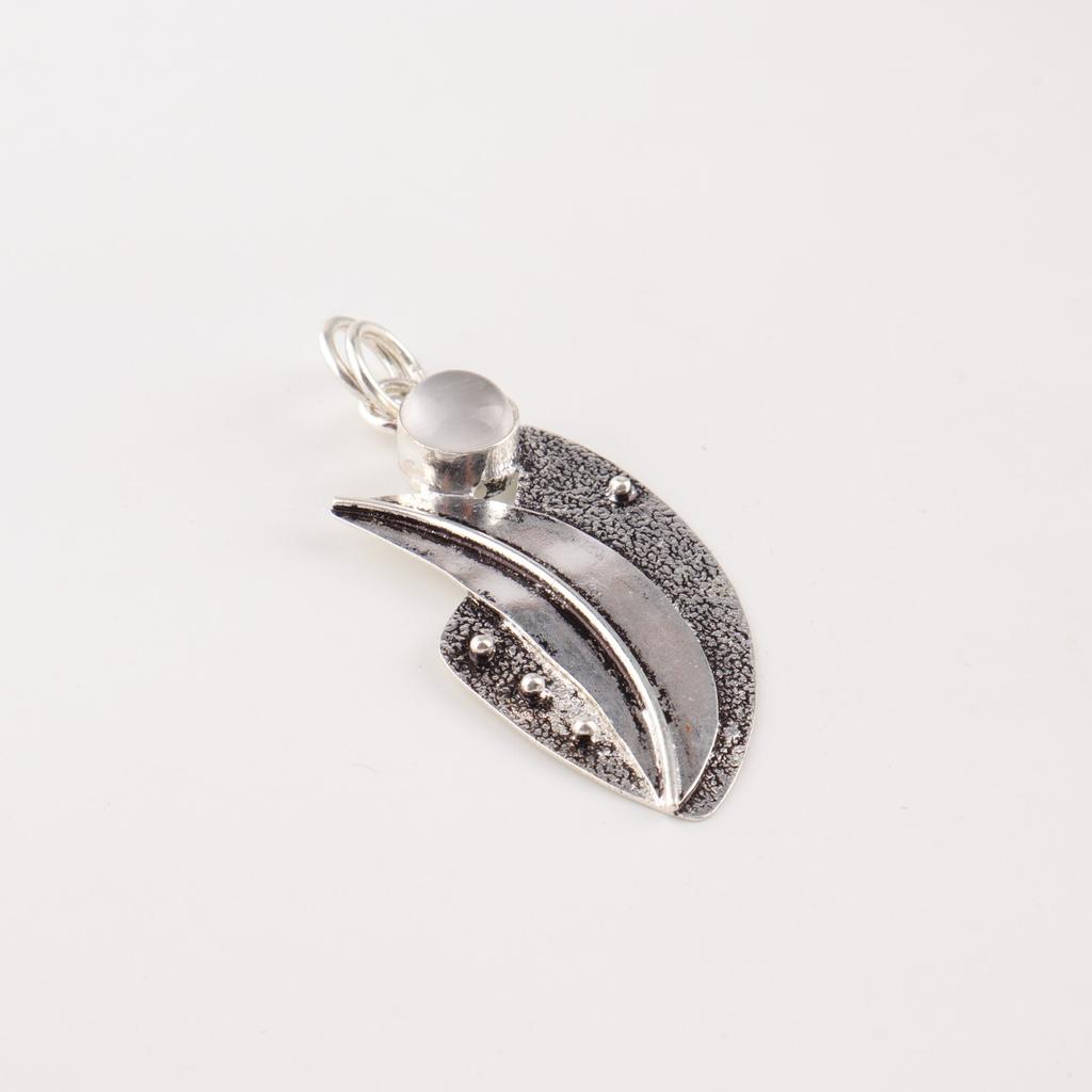 Selenite Gemstone 925 Sterling Silver Jewelry Handmade Women's Silver Pendant PP-36-44
