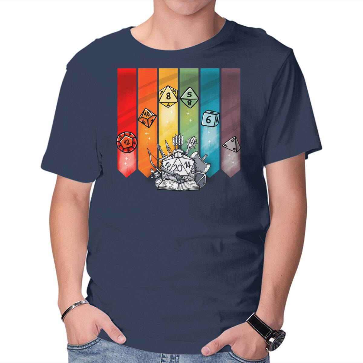 Unisex Crew Neck T-Shirt Color Dice Graphic Short Sleeve Casual Tee XS