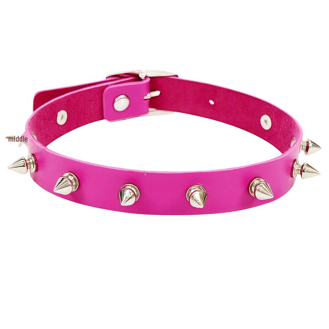 Панк Кожаный Чокер с Шипами и Заклепками - Харадзюку Готика Рок Косплей Ожерелье