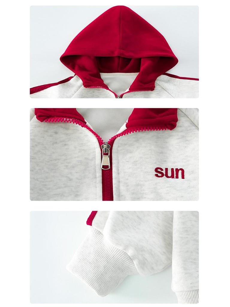 2025 Trendy Girls' Autumn & Spring Outfit: Korean Style Coat & Sweatpants Set