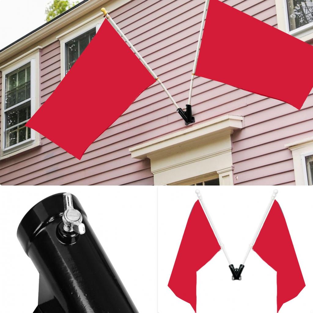 Anti-Falling Design Double Flag Holder V Shape Flag Pole Bracket